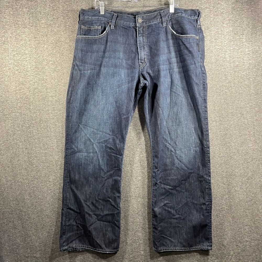 Silver Jeans Zavier Men's 40x32 Fit 38x32 Relaxed Dark Bootcut Western Cowboy
